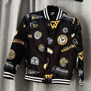Golden Stare Warriors Youth Black & Gold Varsity Jacket